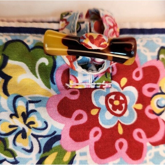 Vera Bradley Quilted Floral Tote Bag With Button Closure - Picture 3 of 14